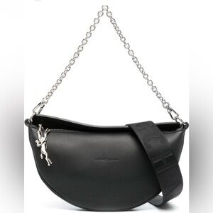 Longchamp Smile Half Moon Leather Crossbody